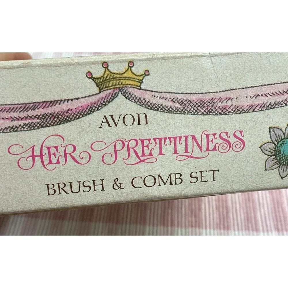 Avon Her Prettiness Brush & Comb Set Vintage Hair Child's Hair Care 1969 Boxed